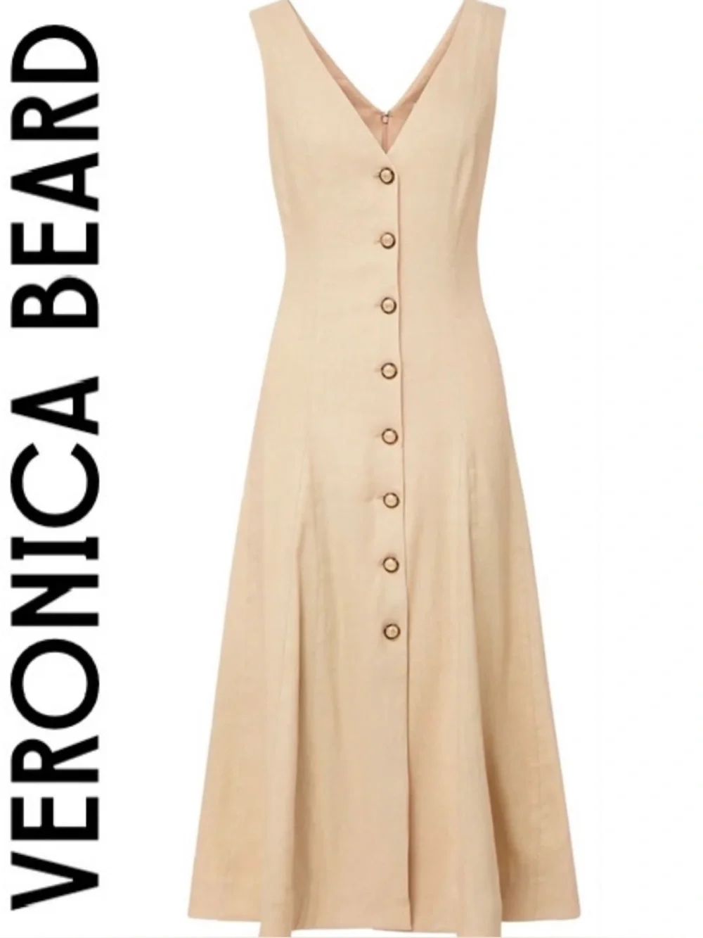 Veronica Beard Lou Pleated Midi Dress - Picture 1 of 15